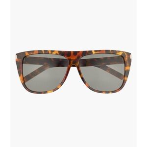 Saint Lauren 59 mm Women’s Oversized Havana Square Sunglasses NEW